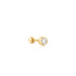 Gold Solitaire Cubic Zirconia Barbell